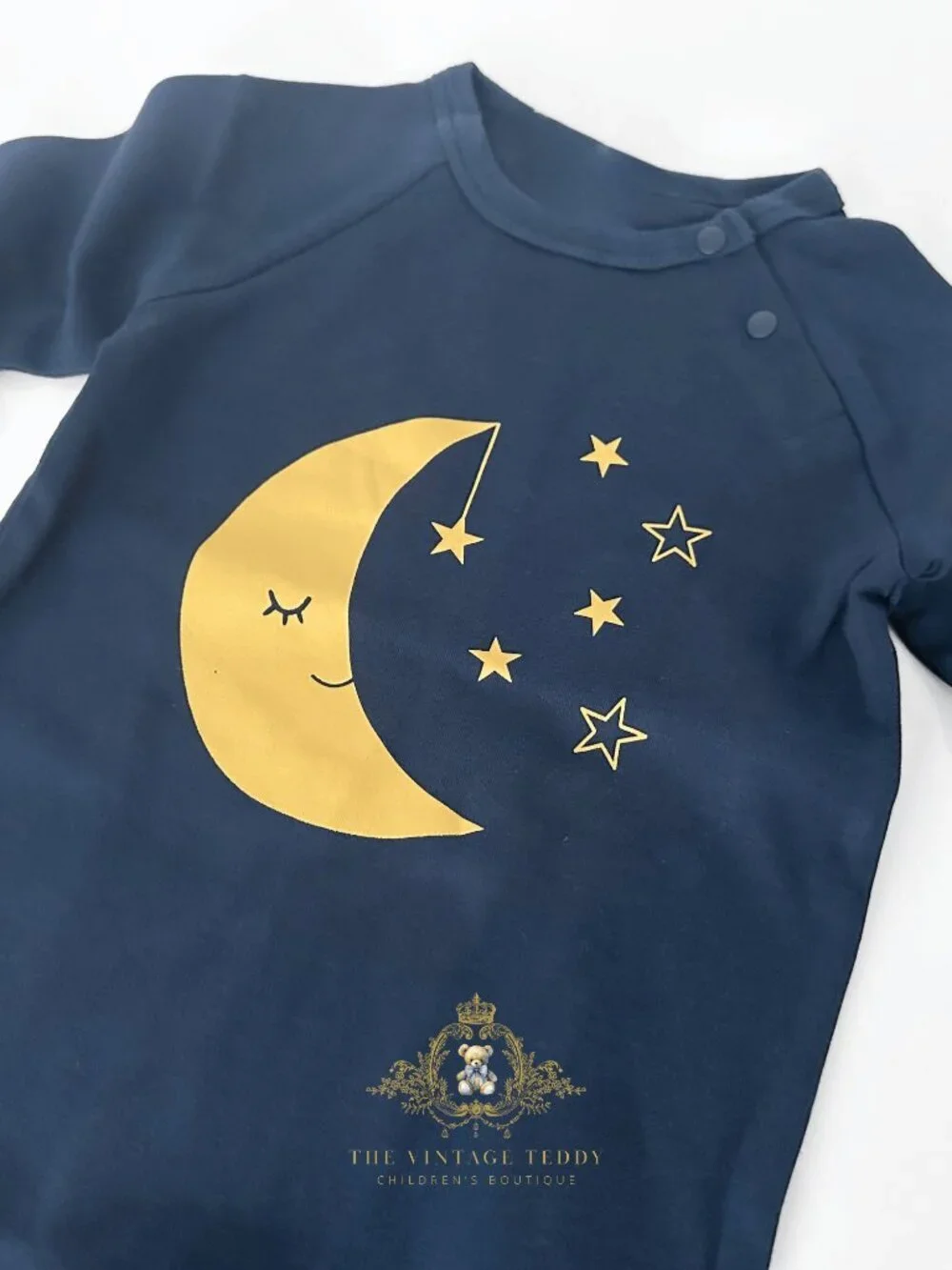 NWT Cute Kids One-piece Sleep Play Romper Long Sleeve Happy Moon & Stars 12-18M